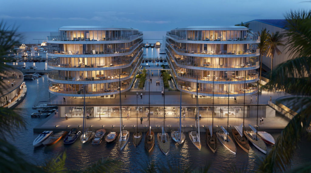 Panoramica dei due edifici residenziali del Waterfront di Levante