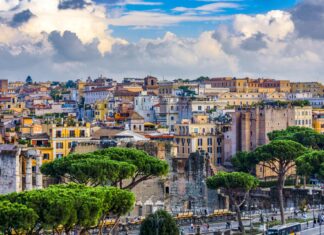 Veduta di case a Roma