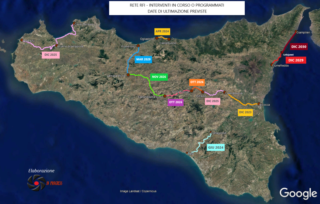 Infrastrutture in Sicilia: prospetto dei lavori della rete ferroviaria