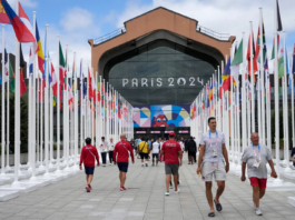 L'ingresso del Villaggio degli atleti delle Olimpiadi di Parigi 2024