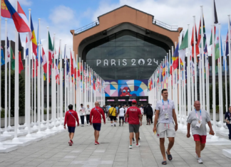 L'ingresso del Villaggio degli atleti delle Olimpiadi di Parigi 2024